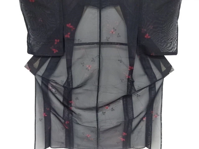 45077# Japanese Kimono / Antique Kimono For Summer / Woven Leaves
