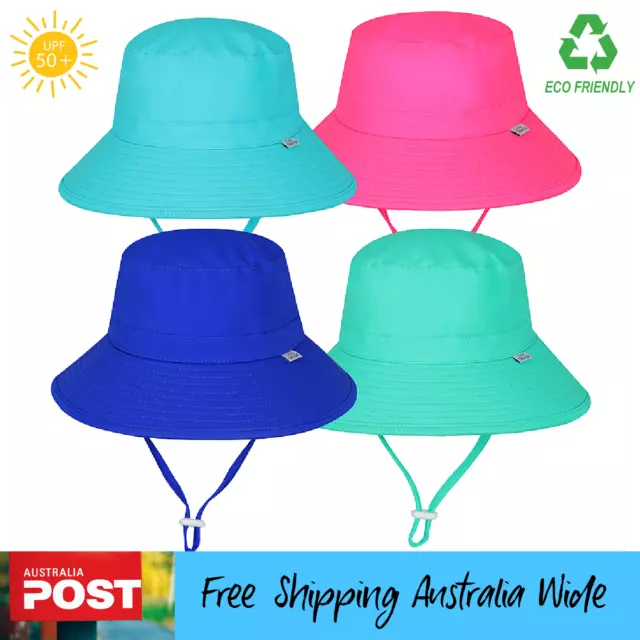 1 x SECONDS Eco Friendly Bucket Sun Hats For Kids Baby Toddler Swim UPF 50+