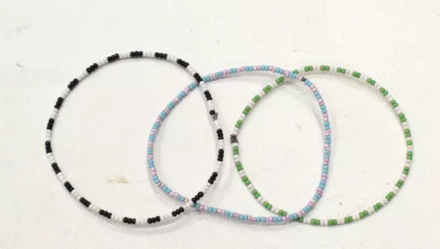 African Zulu Beaded Bangle Bracelet Set RSA