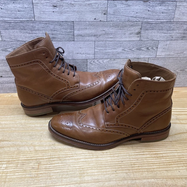 MEN'S JOHNSTON & Murphy Wingtip Boots Brown Full Grain 8M Model 59