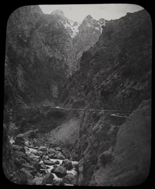 Magic Lantern Slide IN CHABET GORGE C1894 VICTORIAN PHOTO ALGERIA