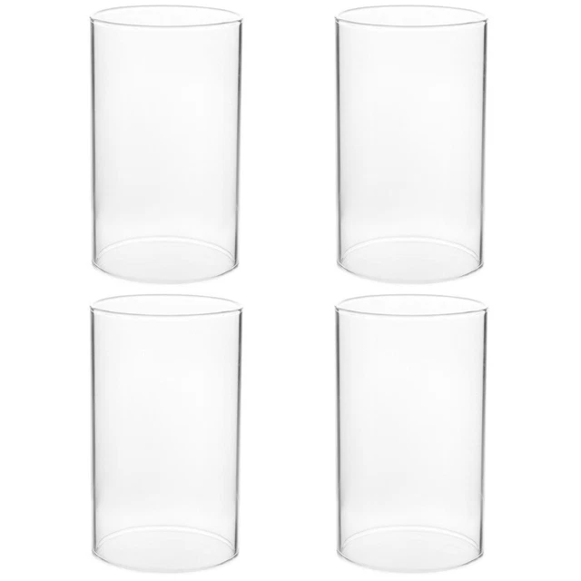 4x Clear Unique Small Glass Candle Holder Clear Glass Candle Cover for Home