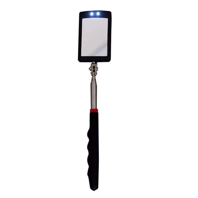 Telescopic Inspection Mirror With 2LED Lights, Telescopic Mirror Round Mirror Telescopic Magnetic Pickup With Led Lights Flexible Magnetic Pickup With Led Lights Tool Kit