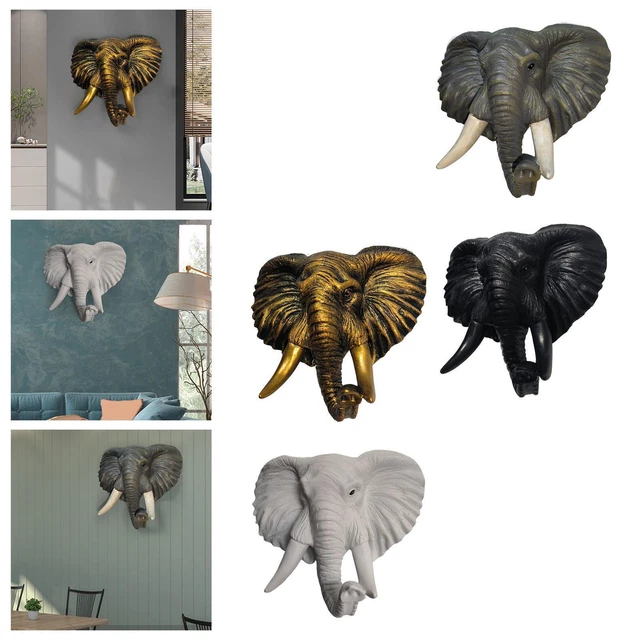 3D Résine Éléphant Mur décoration  Beau Travail pour Salon 20Cmx9Cmx21.5cm
