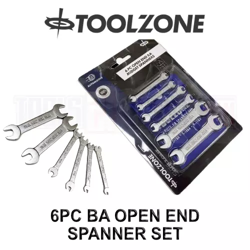 Toolzone Elite 6pc BA Spanner Set Precision Open Ended Wrench 0BA - 11BA SP146