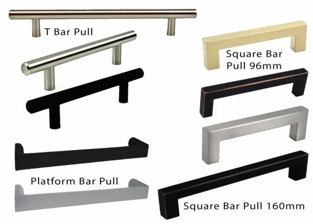 Modern Solid T Bar Pull Handle Kitchen/Bath Cabinet Cupboard Door Hardware KPT