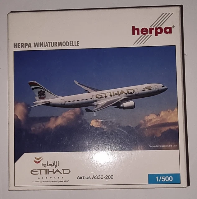 Herpa 1/500 Airbus A330-200 Edelweiss - Avion De Ligne Miniature - Boîte Très Bon état