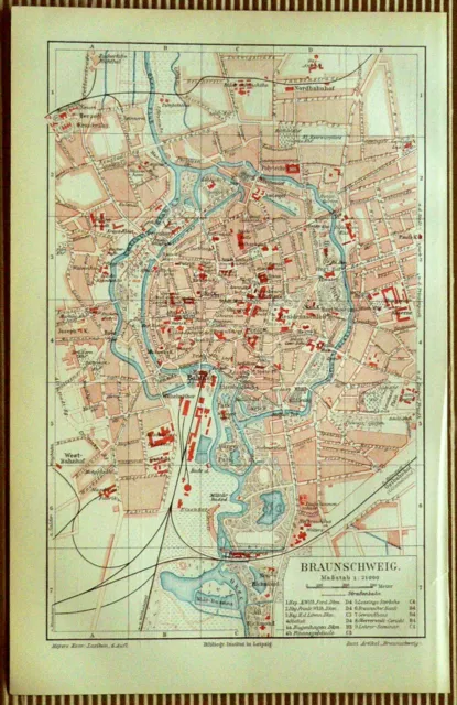 Alter Stadtplan von 1906: "BRAUNSCHWEIG"