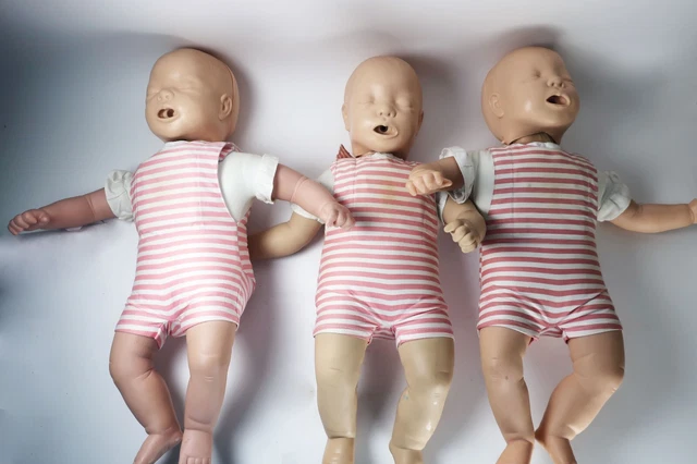 3 LAERDAL BABY ANNE Infant Manikin CPR EMS EMT Nursing Training + Access & Bag