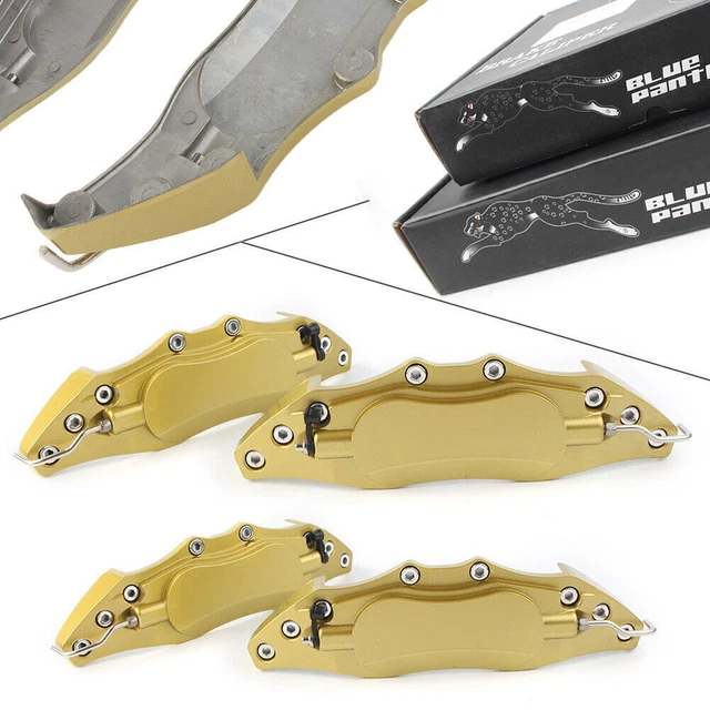 Car Disc Brake Caliper Covers Front & Rear Kit 3D Style Universal Gold 4PCS