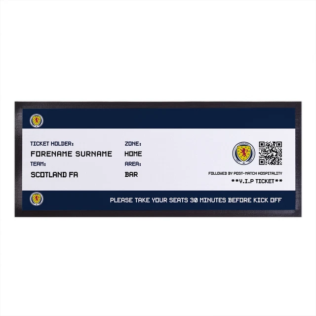 Scotland FA Officially Licensed - Ticket - Personalised Bar Runner