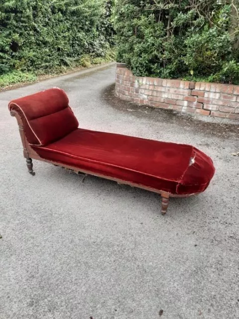 Antique Edwardian chaise longue/day bed