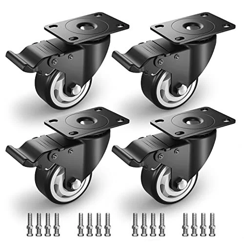 3 inch Caster Wheels, Industrial casters, Heavy Duty Swivel 4 with brakes