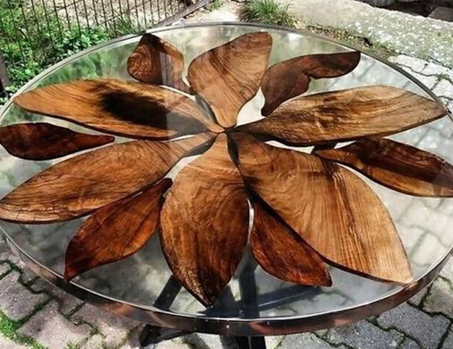 Clear Epoxy Resin Coffee Table Tops, Handmade Furniture, Mid Century Table Decor