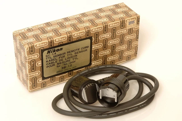 ✅ Nikon Sc-14 Ttl Sensor Remote Cord For Speedlight Sb-12 Flash.boxed.mint