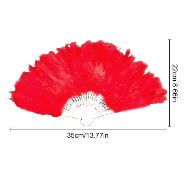 Folding Soft Fluffy Hand Held Fan Chinese Style Feather Fan Dance Photo Props 2