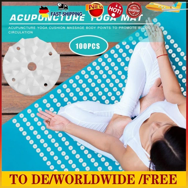 100pcs Plastic Lotus Acupressure Yoga Mat Spikes Workout Pilates Cushion Needle
