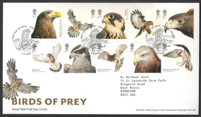 GB 2019 Birds Of Prey First Day Cover FDC Eagle Lincoln SHS