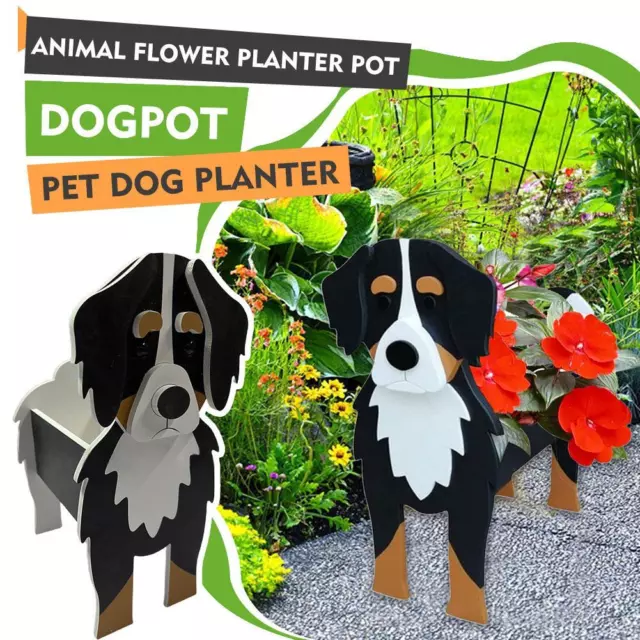 Mignon animal forme fleur planteur PVC chien pot jardin cour décoration New K1