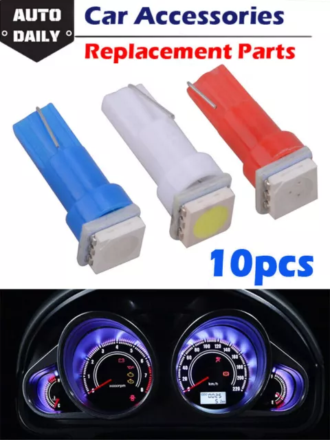 10pcs T5 286 LED Dashboard Gauge 5050 Car Speedo Instrument Light Lamp Bulbs 12V 3