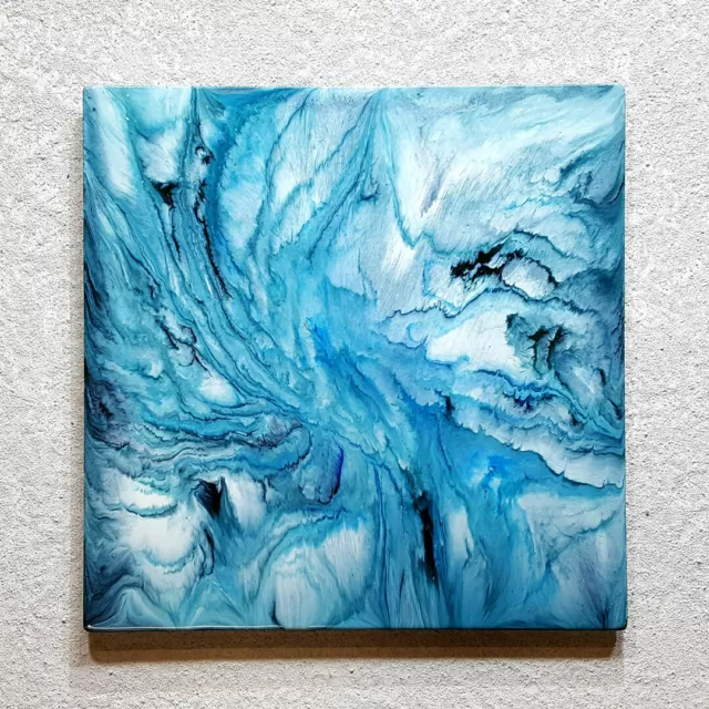 Original Pintura Abstracto Resin Art Arte Cuadro Moderno Pintado a Mano