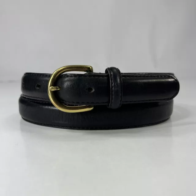 Stone Mountain Slim Black Full Grain Leather Belt - Women's Size 33