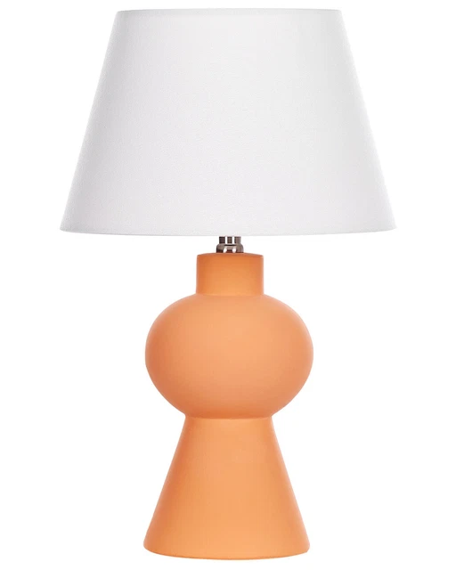 Abat-jour Vintage Conique En Carton Plissé - Orange, Pour Lampe à Poser