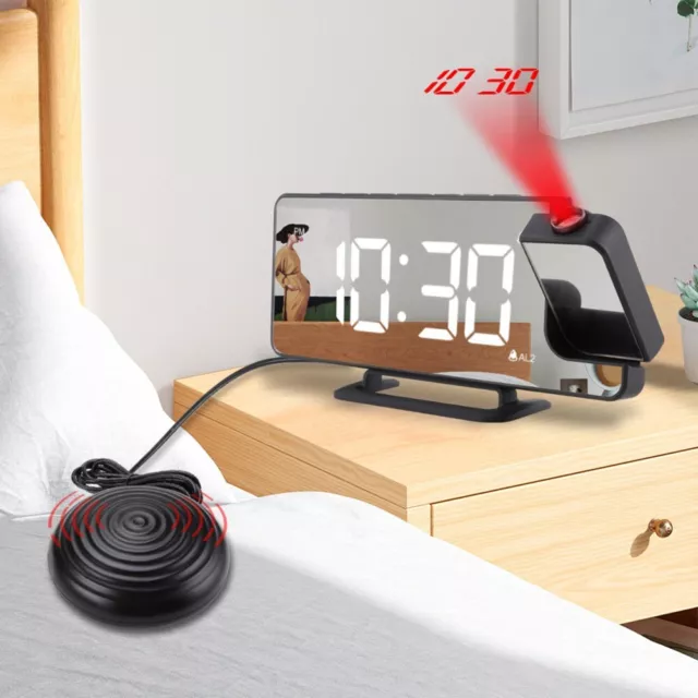 Reloj despertador digital LED compacto con brillo y vibración ajustables