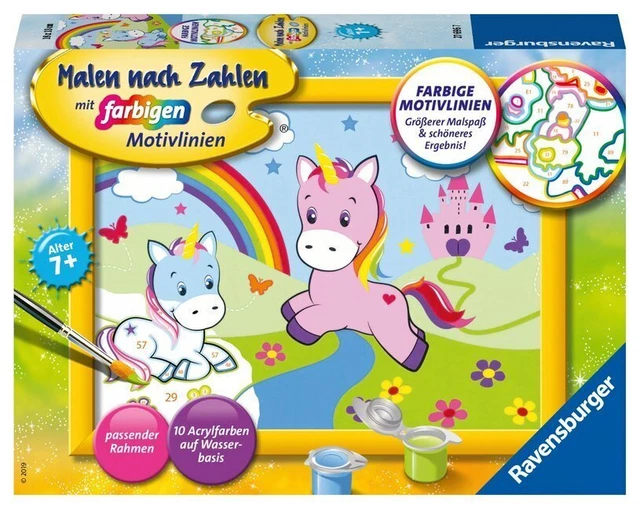 Ravensburger Malen nach Zahlen 27696 - Traumhafte Einhörner - Kinder ab 7 Jahren