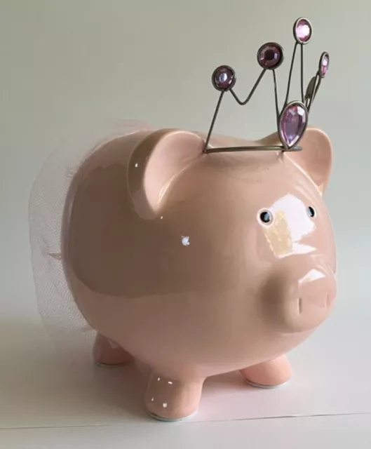 Pink Princess Ballerina Piggy Bank With Tiara Tutu Target