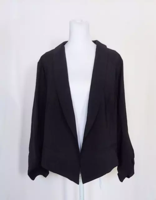 Torrid Womens Crepe Blazer Jacket 3/4 Length Sleeve Black Size 1X 14 16 NWT
