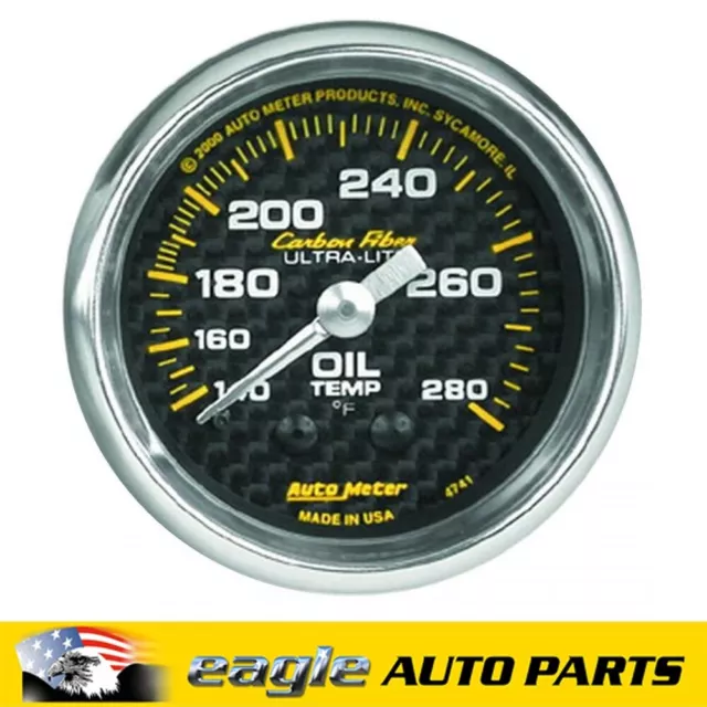 AutoMeter Carbon Fiber Ultra-Lite Analog Gauge Oil Temperature   # AU4741