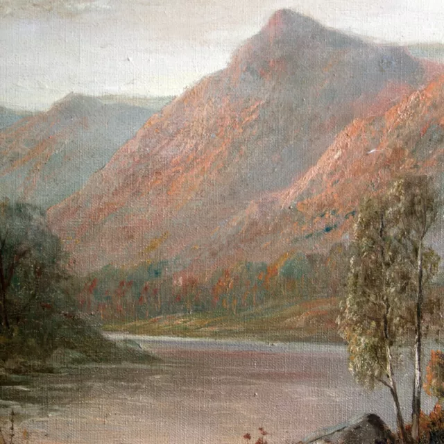 English Victorian School Oil Painting Francis E. Jamieson "Loch Katrine"