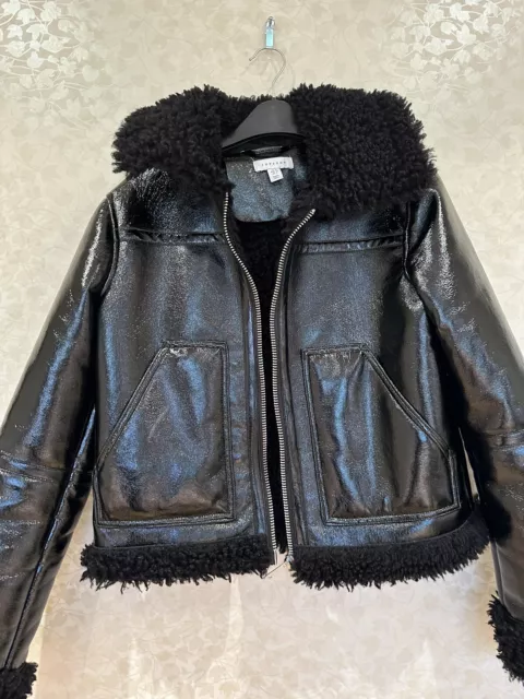 Ladies black top shop bomber jacket size 8