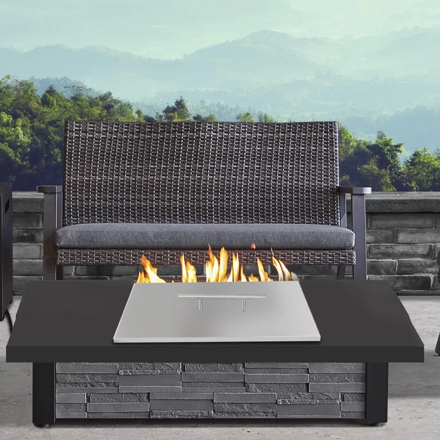 21"X9" Drop-in Fire Pit Burner Cover Fire Pit Burner Pan Fire Pit Lid Stainless
