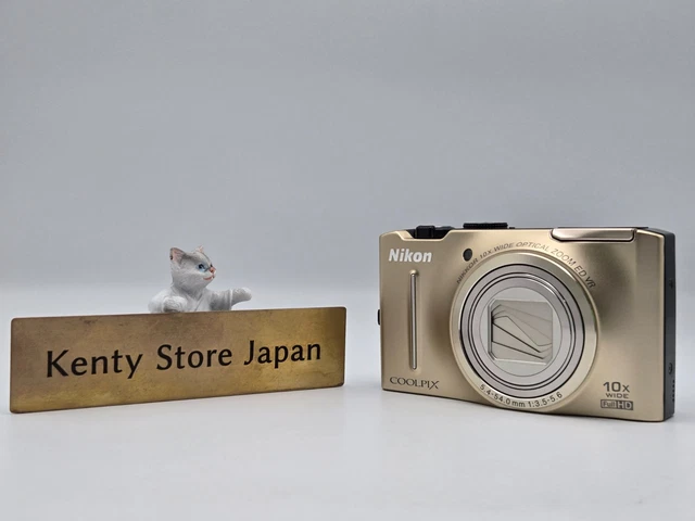NIKON COOLPIX S8100 Gold Compact Digital Camera 12.1MP 10x Zoom