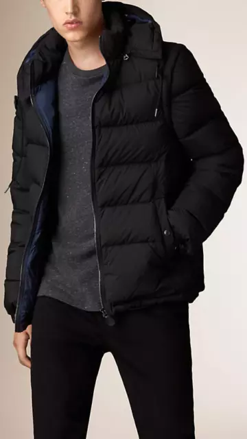 NWT Burberry Brit Men's Basford Nova Check Quilted Down Puffer Jacket Vest Black