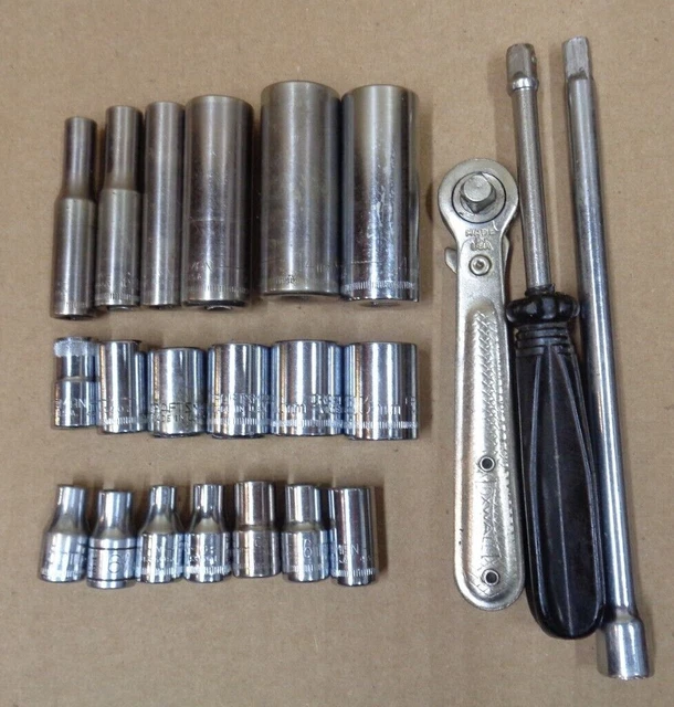 Lot/22 pcs CRAFTSMAN Tools USA 1/4" Dr 6 pt METRIC Sockets Driver OXWALL Tool