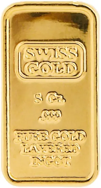 American Coin Treasures Tribute 5 Gram Gold-Layered Swiss Ingot Novelty Table Or