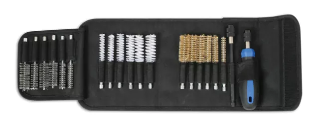 Laser Tools 4710 Wire Brush Carbon Clean Brush Set + Quick Chuck For Drills