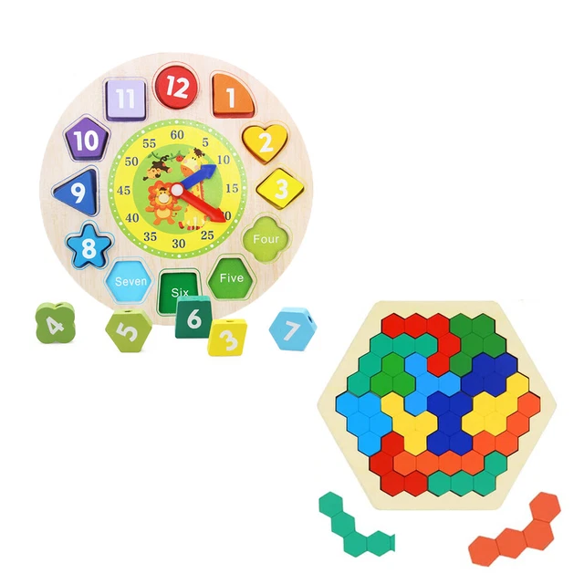 Wooden Puzzle Toy Shape Jigsaw for Kids Logic Game Shape Pattern Puzzle Toy Kids