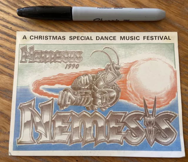 Nemesis. Rare A6 Rave Flyer. 22/12/90. Granby Halls - Leicester. Look!!!!!!