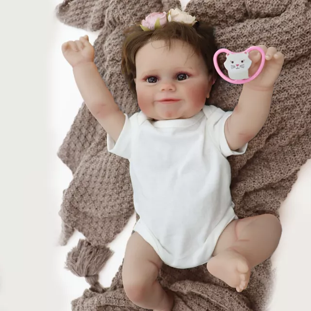 20inch Reborn Baby Dolls Full Vinyl Cute Body Doll Newborn Handmade Kids Gift