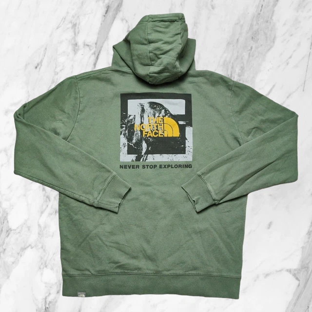 The North Face Felpa Cappuccio Uomo Taglia XL Verde Raro Modello Grande Tasca