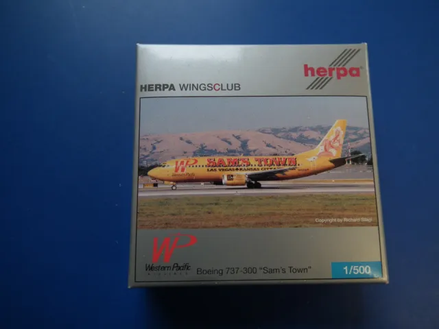 Herpa 505376 Boeing B737-300 Western Pacific Airlines 'SamS Town'Limited 2006