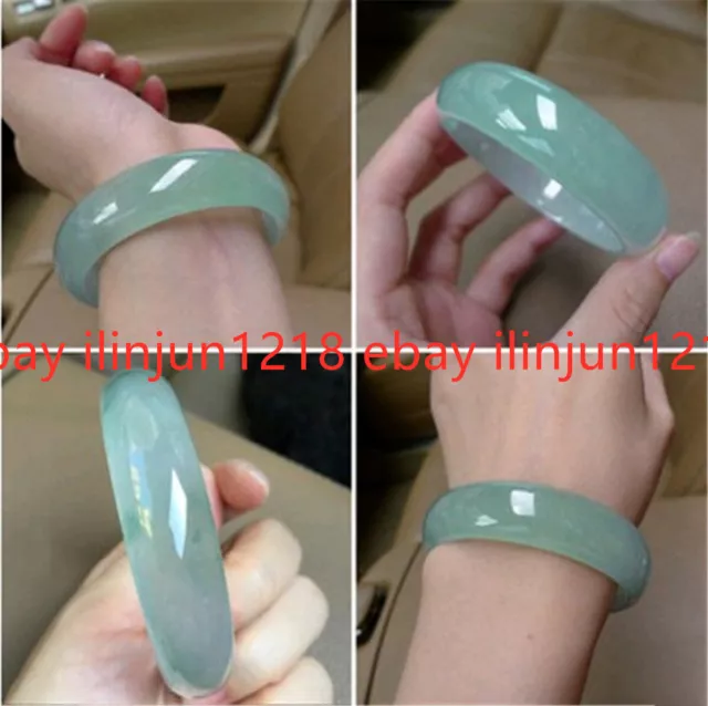 Genuine Natural Green Jadeite Jade Gemstone Bangle Bracelet 56-66mm Jewelry AAA