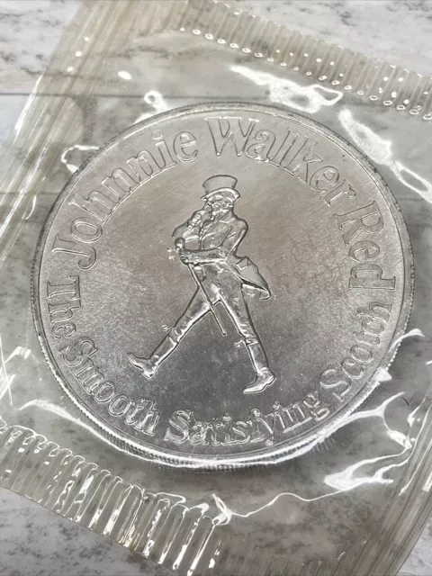 1973 ALUMINUM MEDAL JOHNNY WALKER RED, KANSAS CITY CHIEFS SCHEDULE Sealed