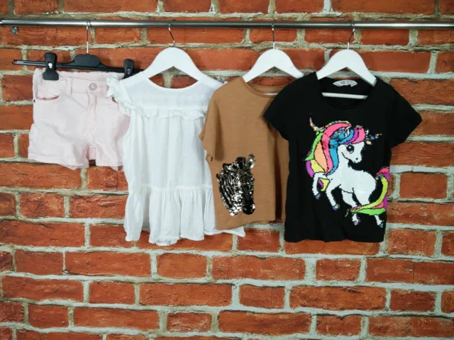 Girls Bundle Age 5-6 Years H&M Next Etc Denim Shorts Short Sleeve T-Shirt 116Cm