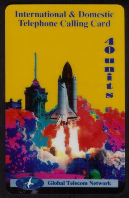 40u Artistic NASA Space Shuttle Liftoff. Colorful. Advertising PROMO Phone Card