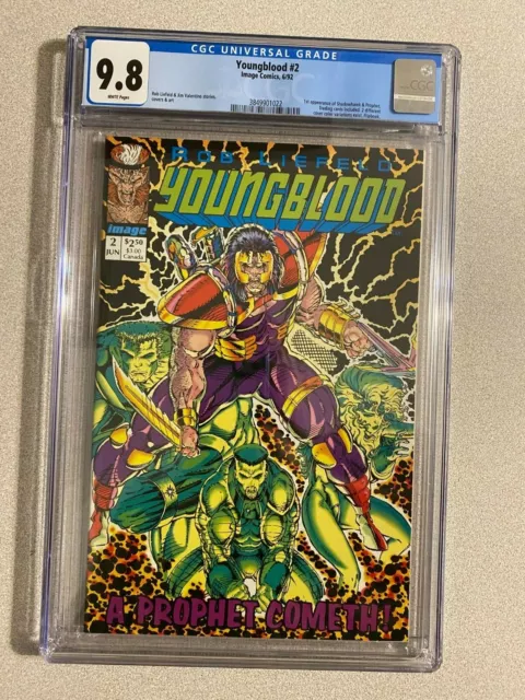 YOUNGBLOOD #2 CGC 9.8 White Pages (Green Version) 1st appearance of PROPHET